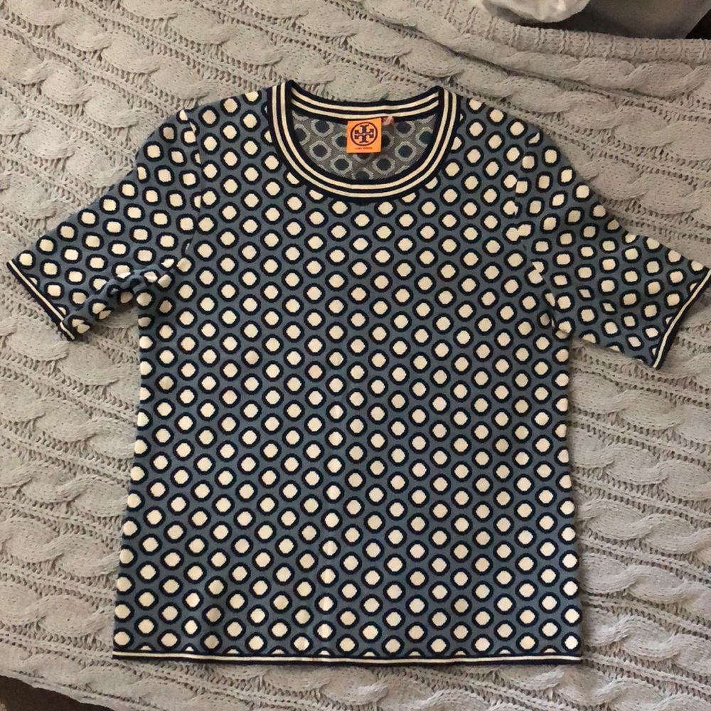 Tory Burch Blue Polka Dot Dress Top